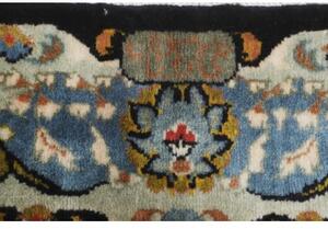 Tappeto Kashan Kork Floreale Nero Azzurro 350x480 Cm