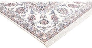 Tappeto Nain Kashmar Medaglione Floreale Avorio Blu 253x354 Cm