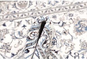 Tappeto Nain Kashmar Medaglione Floreale Avorio Blu Quadrato 202x202 Cm