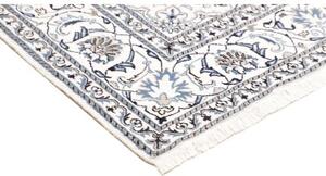 Tappeto Nain Kashmar Medaglione Floreale Avorio Blu Quadrato 202x202 Cm
