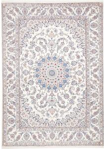 Tappeto Nain Kashmar Medaglione Floreale Avorio Blu 253x354 Cm