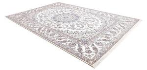 Tappeto Nain Kashmar Medaglione Floreale Avorio Blu 253x354 Cm