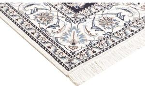 Tappeto Nain Kashmar Floreale Blu Scuro Avorio Quadrato 198x203 Cm