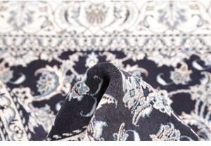 Tappeto Nain Kashmar Floreale Blu Scuro Avorio Quadrato 198x203 Cm