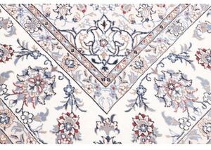 Tappeto Nain Kashmar Medaglione Floreale Avorio Blu 253x354 Cm