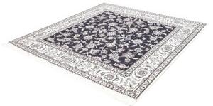 Tappeto Nain Kashmar Floreale Blu Scuro Avorio Quadrato 198x203 Cm