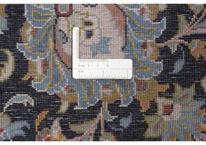 Tappeto Kashan Kork Floreale Nero Azzurro 350x480 Cm