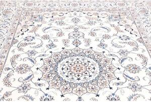 Tappeto Nain Kashmar Medaglione Floreale Avorio Blu 203x310 Cm