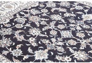 Tappeto Nain Kashmar Floreale Blu Scuro Avorio Quadrato 198x203 Cm