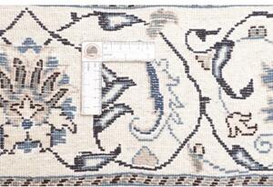 Tappeto Nain Kashmar Medaglione Floreale Avorio Blu Quadrato 202x202 Cm