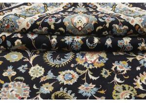 Tappeto Kashan Kork Floreale Nero Azzurro 350x480 Cm