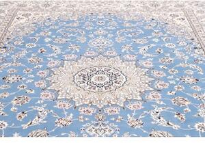 Tappeto Nain 9la Medaglione Floreale Azzurro Beige 250x348 Cm