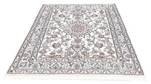 Tappeto Nain Kashmar Medaglione Floreale Avorio Blu 145x198 Cm