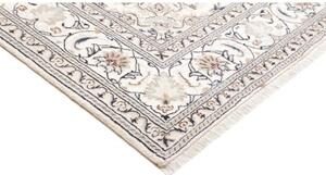 Tappeto Nain Kashmar Medaglione Floreale Blu Avorio 197x297 Cm
