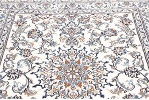 Tappeto Nain Kashmar Medaglione Floreale Avorio Blu 145x198 Cm