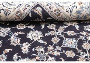 Tappeto Nain Kashmar Floreale Blu Scuro Avorio 193x291 Cm