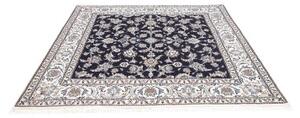 Tappeto Nain Kashmar Floreale Blu Scuro Avorio Quadrato 198x214 Cm