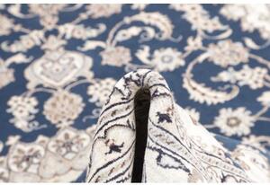 Tappeto Nain Kashmar Medaglione Floreale Blu Avorio 197x297 Cm