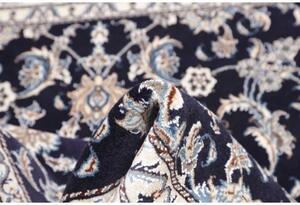 Tappeto Nain Kashmar Floreale Blu Scuro Avorio Quadrato 198x214 Cm