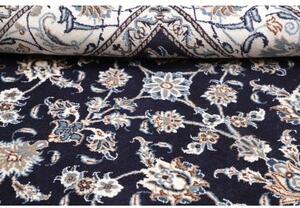 Tappeto Nain Kashmar Floreale Blu Scuro Avorio Quadrato 198x214 Cm