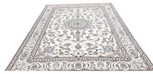 Tappeto Nain Kashmar Medaglione Floreale Avorio Blu 187x291 Cm
