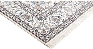 Tappeto Nain Kashmar Medaglione Floreale Avorio Blu 187x291 Cm