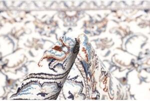 Tappeto Nain Kashmar Medaglione Floreale Avorio Blu 145x198 Cm