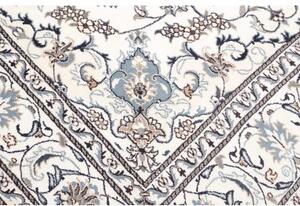 Tappeto Nain Kashmar Medaglione Floreale Avorio Blu 187x291 Cm