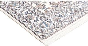 Tappeto Nain Kashmar Medaglione Floreale Avorio Blu 145x198 Cm