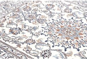 Tappeto Nain Kashmar Medaglione Floreale Avorio Blu 145x198 Cm