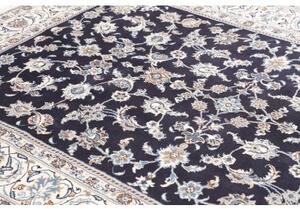 Tappeto Nain Kashmar Floreale Blu Scuro Avorio 193x291 Cm