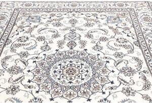 Tappeto Nain Kashmar Medaglione Floreale Avorio Blu 187x291 Cm