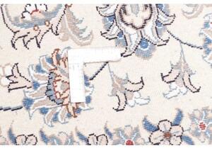Tappeto Nain Kashmar Medaglione Floreale Avorio Azzurro Rotondo 200x203 Cm