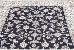 Tappeto Nain Kashmar Floreale Blu Scuro Avorio 193x291 Cm
