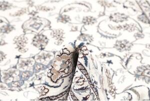 Tappeto Nain Kashmar Medaglione Floreale Avorio Blu 187x291 Cm
