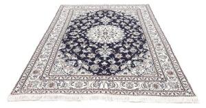Tappeto Nain Kashmar Medaglione Floreale Blu Scuro Avorio 171x237 Cm