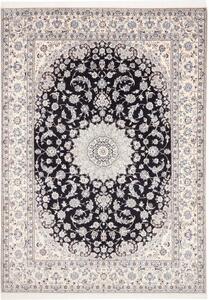 Tappeto Nain 9la Medaglione Floreale Blu Scuro Avorio 245x343 Cm