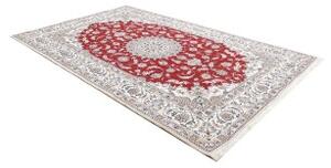 Tappeto Nain Kashmar Medaglione Floreale Rosso Avorio 200x300 Cm
