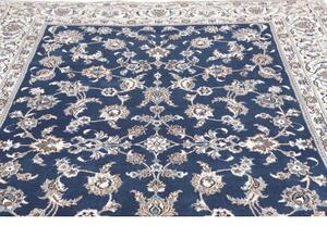 Tappeto Nain Kashmar Floreale Blu Avorio 201x300 Cm
