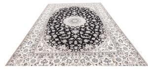 Tappeto Nain 9la Medaglione Floreale Blu Scuro Avorio 245x343 Cm