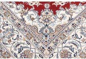 Tappeto Nain Kashmar Medaglione Floreale Rosso Avorio 200x300 Cm