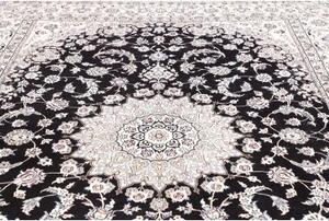 Tappeto Nain 9la Medaglione Floreale Blu Scuro Avorio 245x343 Cm