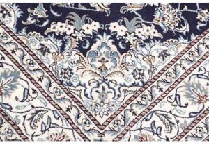 Tappeto Nain Kashmar Medaglione Floreale Blu Scuro Avorio 171x237 Cm