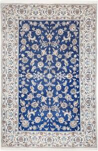Tappeto Nain Kashmar Floreale Blu Avorio 201x300 Cm