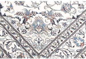 Tappeto Nain Kashmar Medaglione Floreale Avorio Blu 165x243 Cm