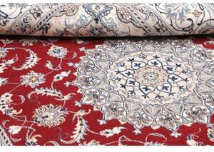 Tappeto Nain Kashmar Medaglione Floreale Rosso Avorio 200x300 Cm