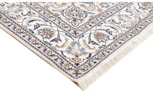 Tappeto Nain Kashmar Medaglione Floreale Avorio Blu 200x307 Cm