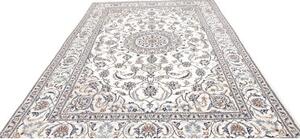 Tappeto Nain Kashmar Medaglione Floreale Avorio Blu 200x307 Cm