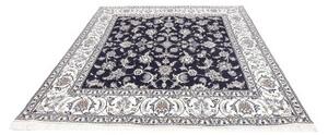 Tappeto Nain Kashmar Floreale Blu Scuro Avorio Quadrato 196x213 Cm
