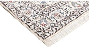 Tappeto Nain Kashmar Medaglione Floreale Rosso Avorio 162x239 Cm